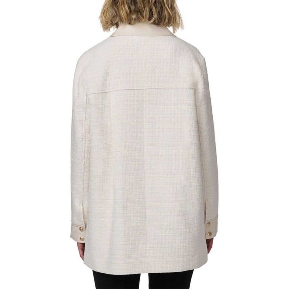 Bernardo Womens Lady Sophisticate Tweed Shacket, White - Picture 2 of 4